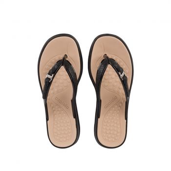 Azaleia Lia Soft Care Tam Black Beige Women's Wedge Sandals